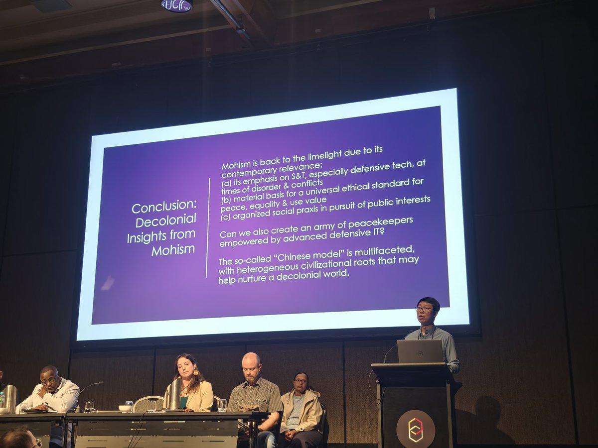 JDLeoLiu's tweet photo. If you are tired of hearing Confucianism as the sole Chinese philosophical thinking, welcome to Prof @jacklqiu's ICA talk on Mohism and its decolonial insights for today's world!#postcolonialism #ICA24 https://t.co/vmbYHzwWCd