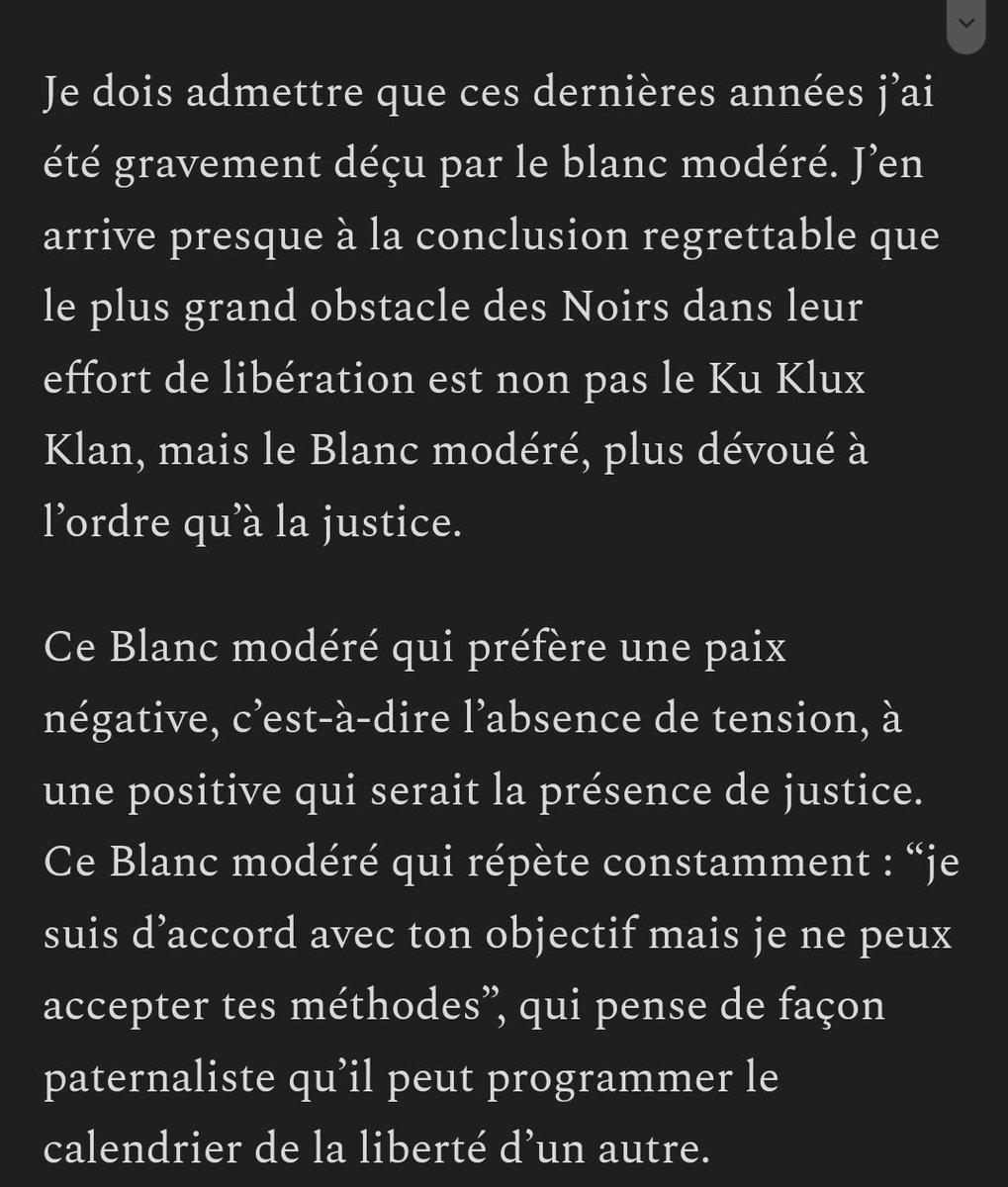 Toujours d’actualité. 
Martin Luther King