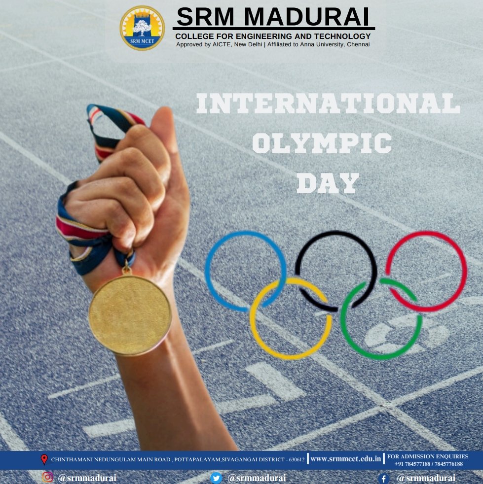 srmmadurai's tweet image. &quot;Celebrating unity, excellence, and sportsmanship on International Olympic Day!! 🏅 Let&apos;s embrace the spirit of competition.&quot;

#InternationalOlympicDay #OlympicSpirit
#UnityInSport #ExcellenceInSports
#CelebrateSportsmanship #EmbraceCompetition #OlympicExcellence