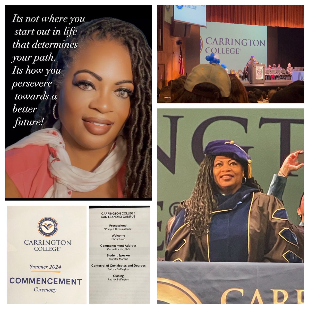 carmwillnixit's tweet photo. Thank you, Carrington College for the honor of delivering your commencement. It was so rewarding and I wish all of the graduates continued success! #carringtoncollege #2024graduates https://t.co/zIkejzfSsg