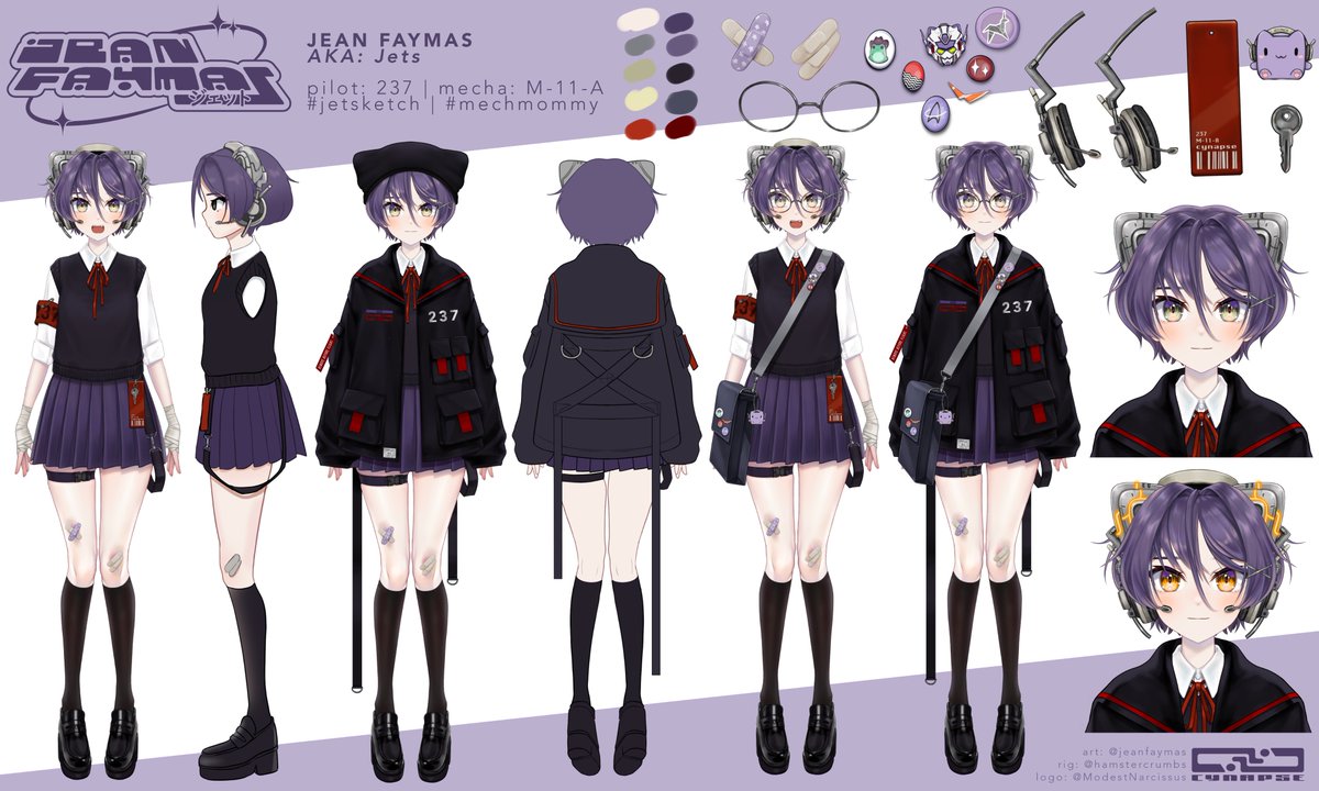 jeanfaymas's tweet image. Reference Sheets Seasons 1-3
#Jetsketch | #Jeanmeme 

Art: self made | L2D: @hamsterCrumbs | 3D: @Nereveree_ | Mecha: @harryych 

Twitch.tv/jeanfaymas