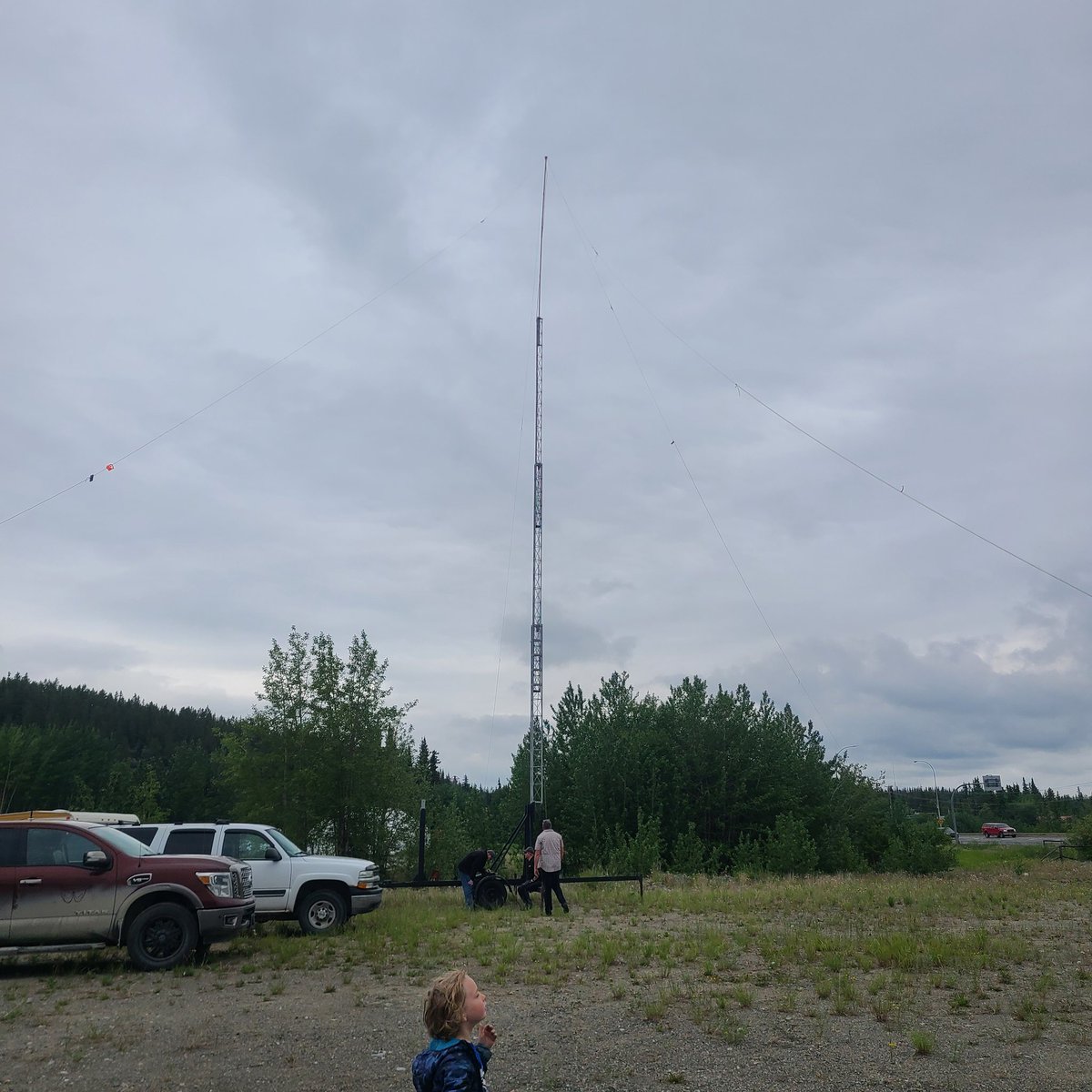 40m and 20m Inverted V's at the VY1DX <a href="/arrl/">ARRL</a> #arrlfieldday with a 70ft apex.