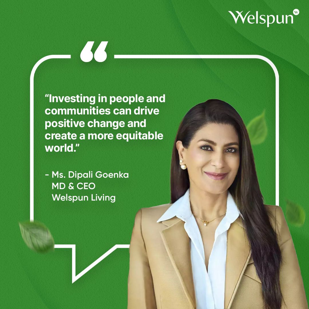 WelspunWorld's tweet photo. The commitment towards our vision is ironclad and consistently delivers results. This is because people and communities form the core of our decision-making process. To know more, visit https://t.co/ZFHEe0FkNc.
@dipaligoenka
#ESG #GreenProgress #Welspun #WelspunWorld https://t.co/dBanZYotkp