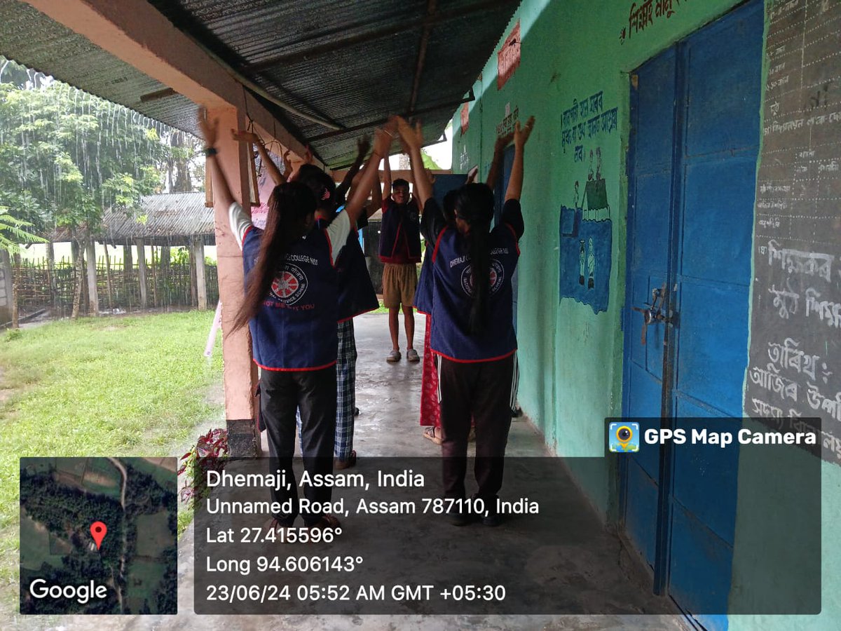 dcc_nss's tweet photo. Day 4 :- 7days special Camp. Morning yoga session.
@NSSCellDU @nss_rdguwahati @_NSSIndia @CMOfficeAssam @ranojpeguassam @CMOfficeAssam  @ianuragthakur @AierJangjilong @YASMinistry https://t.co/QFG0hzOLUk
