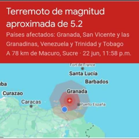 acaba d temblar en Monagas- Punta de Mata