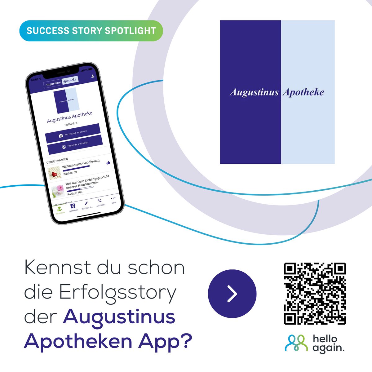 Die App der Augustinus Apotheke Vorau: Eine echte Erfolgsstory. 👏

"Wenn die Kund:innen den direkten Draht zu uns in die Apotheke am Handy haben: Das ist mein #helloagainmoment!" - Mag. pharm. Aron Sallegger, Inhaber und Haupteigentümer.

Zur Story:
👉 hubs.li/Q02CMrL_0