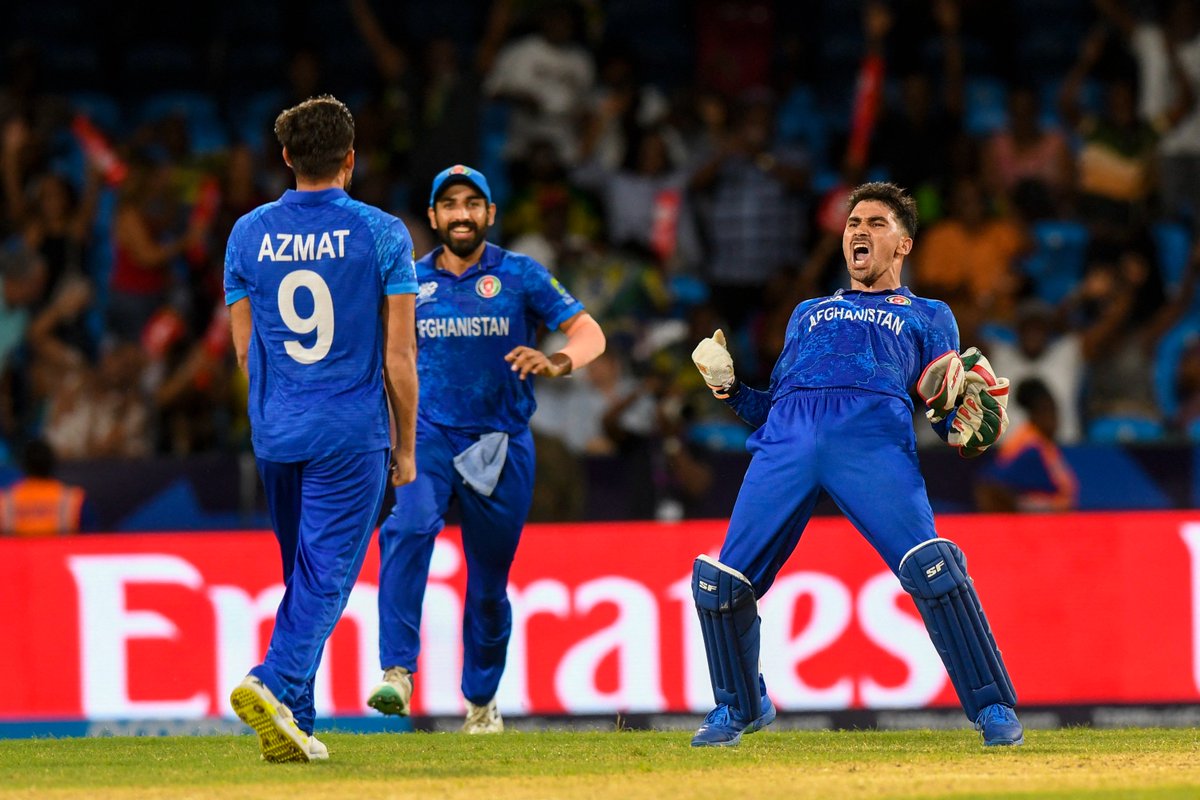 ICC's tweet photo. A famous night for Afghanistan🥳

#T20WorldCup #AFGvAUS https://t.co/H32KXK4PaG