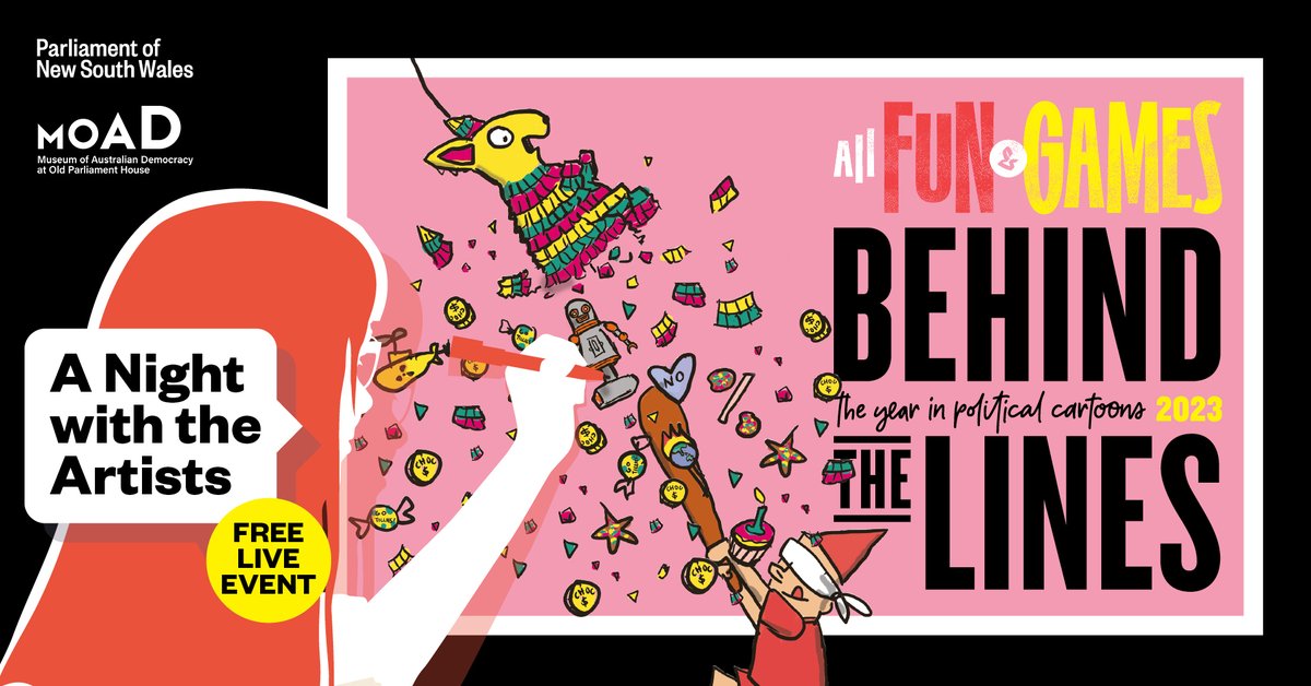 The year that was... in cartoon! 
 
Discover the stories behind Australia's political cartoons at NSW Parliament's FREE talk ‘Behind the Lines: A night with the Artists’ 🎨 
 
Book to attend education.parliament.nsw.gov.au/behind-the-lin…