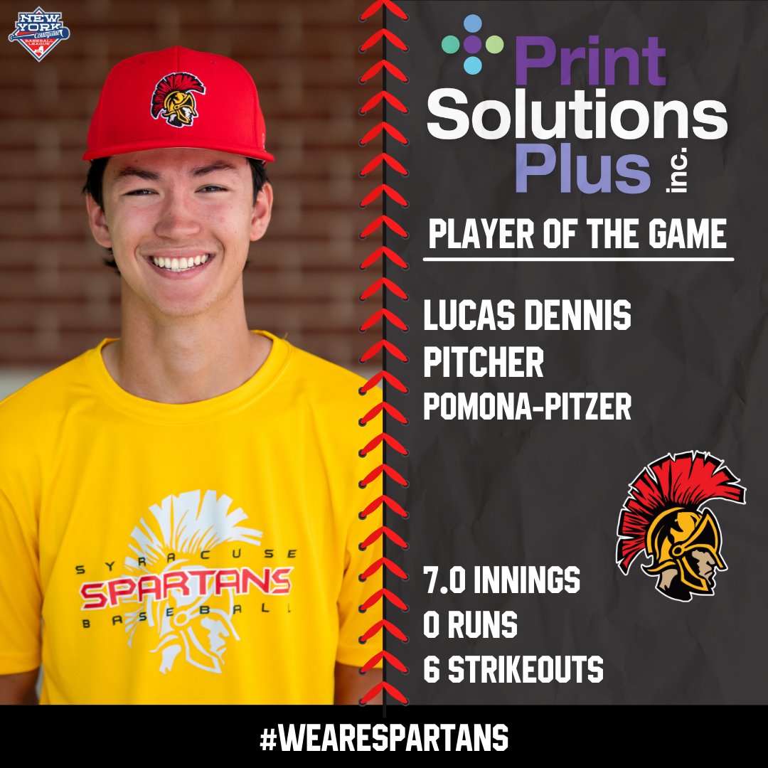 The Print Solutions Plus Player of the Game is Lucas Dennis!

Lucas tossed seven shutout innings with six strikeouts!