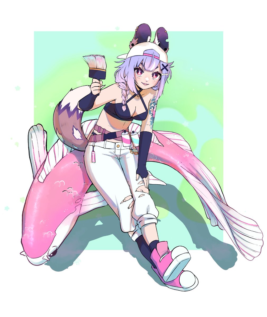 BonBoof's tweet photo. Hiya! I'm Bon, the African Painted Wild Dog 🌸

I'm an artist #ENVtuber hoping to debut someday soon- let's be friends! 

🎨: @/UwUAmaryllis https://t.co/pEPXqMX8KZ