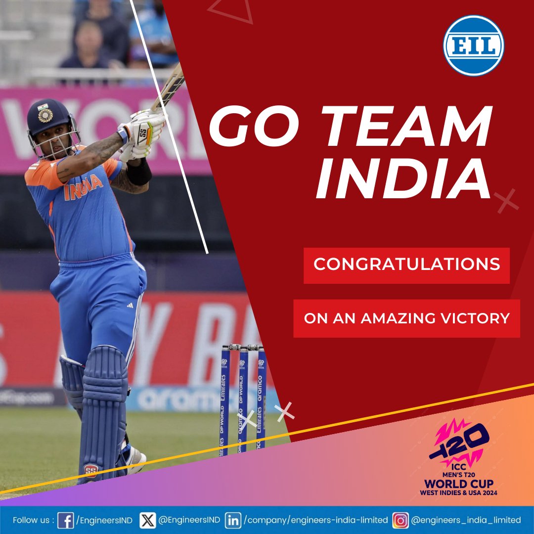 EngineersIND's tweet photo. Team EIL congratulates Team India for an amazing victory against Bangladesh! Your dedication and discipline towards the sports inspire the entire nation. Let's rally behind Team Blue for the World Cup!
@HardeepSPuri @TheSureshGopi @Vartika15791157
#TeamIndia #ICCWC2024 #CricketLove #Cricket #NationBuilding
