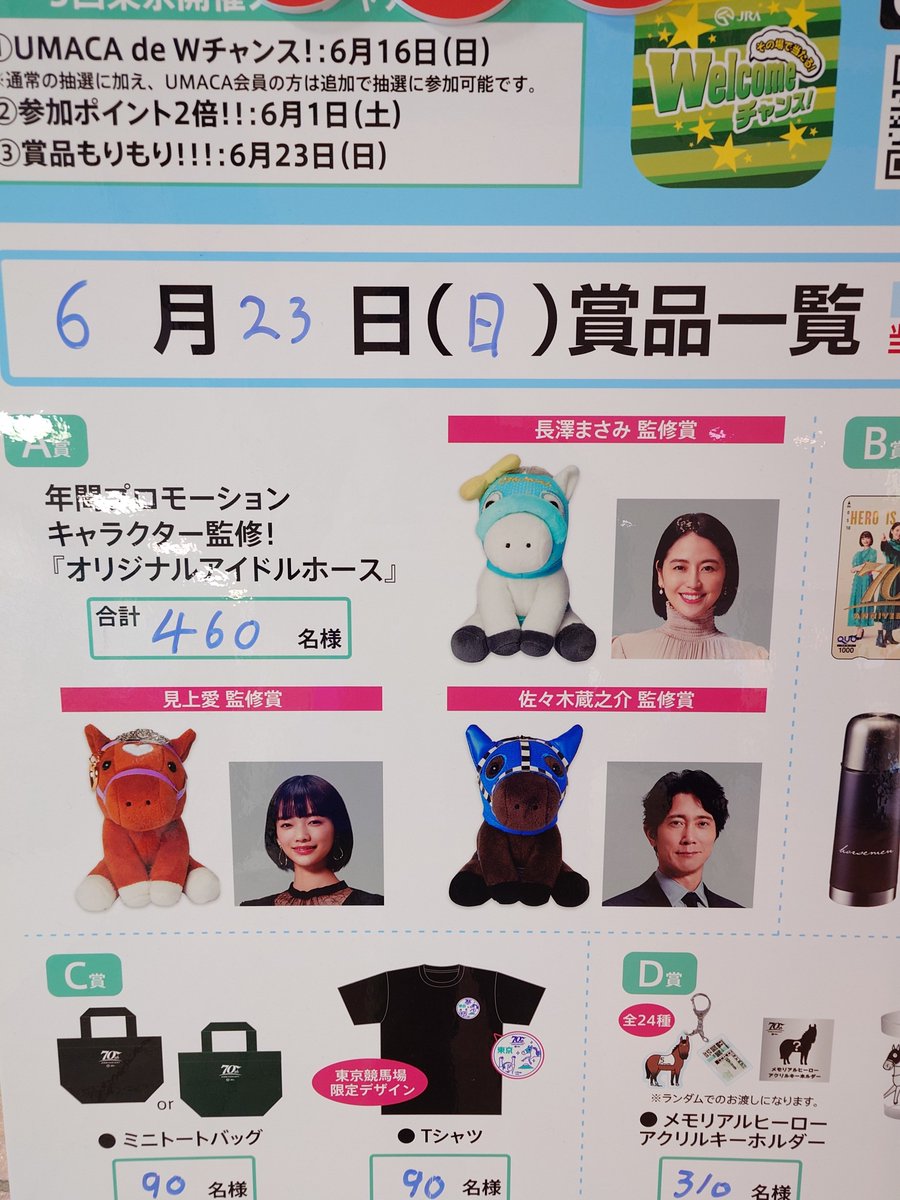 JRA ウェルカムチャンス アイドルホース 佐々木蔵之介 長澤まさみ