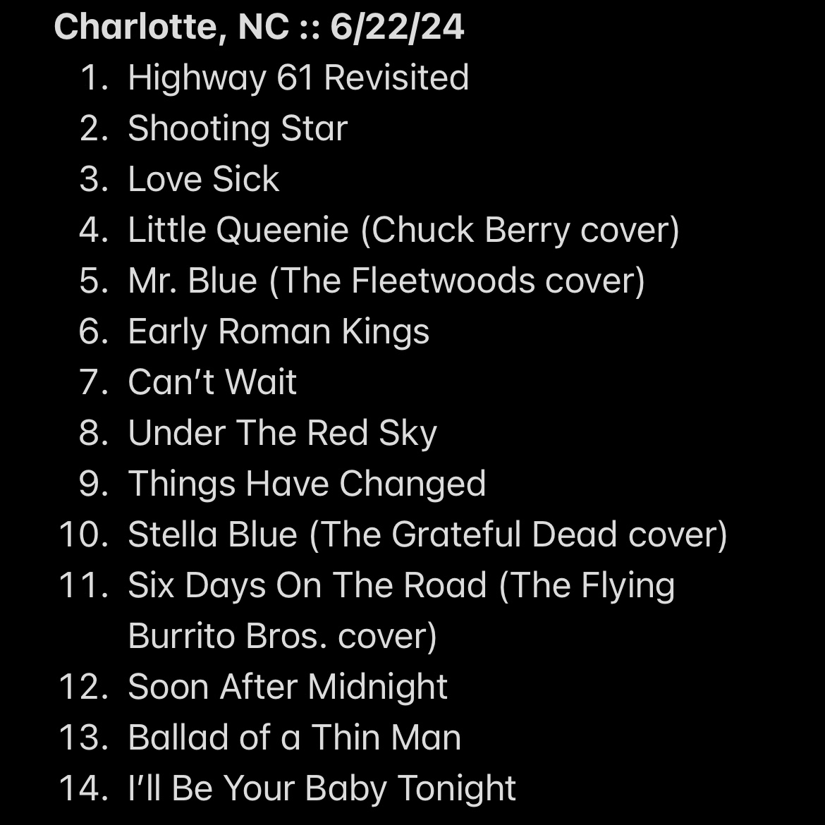 JokermenPodcast's tweet photo. Bob Dylan’s second Outlaw Fest performance is in the books

We are EATING 💫🌅 https://t.co/SjXgXH2lx0