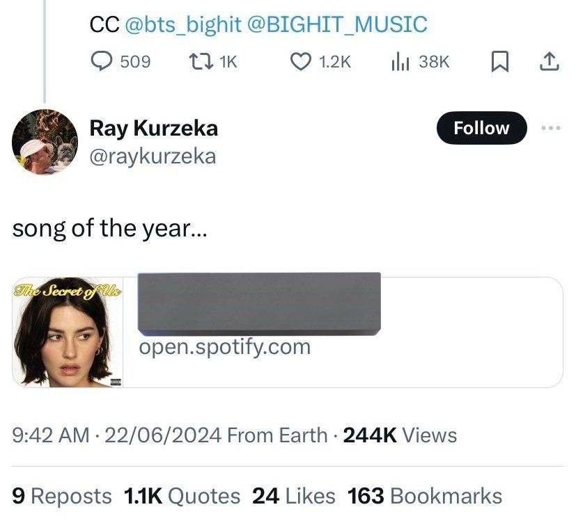 .<a href="/GeffenRecords/">Geffen Records</a> and <a href="/BIGHIT_MUSIC/">BIGHIT MUSIC</a> it has come to our attention that @raykurzeka has displayed extremely unprofessional behaviour. 
We demand that you investigate and clarify the situation as quickly as possible through an official statement. Stop ignoring ARMYs' requests!