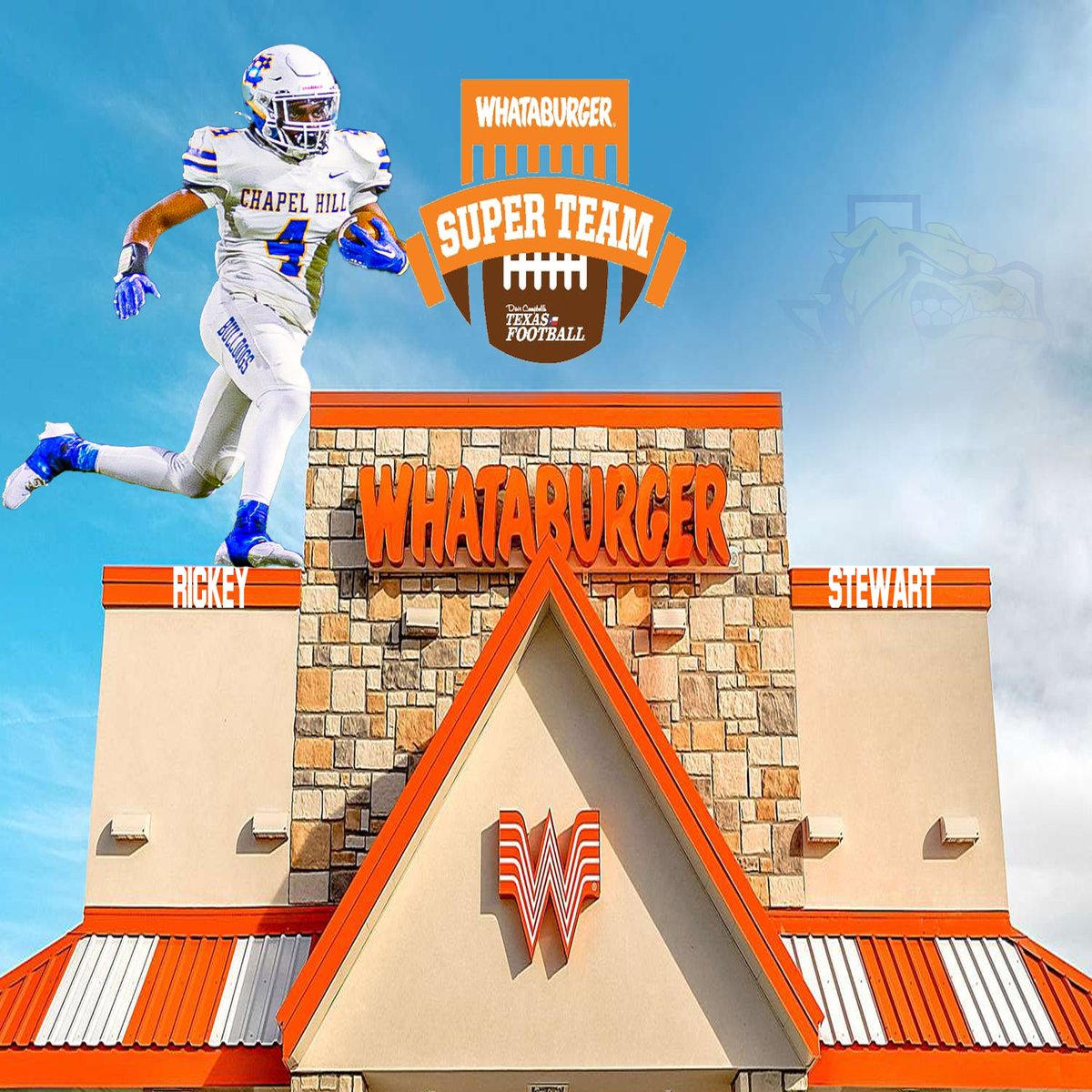 ChapelHillFB's tweet photo. Congratulations to C/O 25 RB Rickey Stewart @llik1211 on being named to the 4A Preseason All State Team, A Top 10 RB &amp; to the Whataburger Super Team. #WeGotDogs #RecruitCH https://t.co/FlepgOVNHx