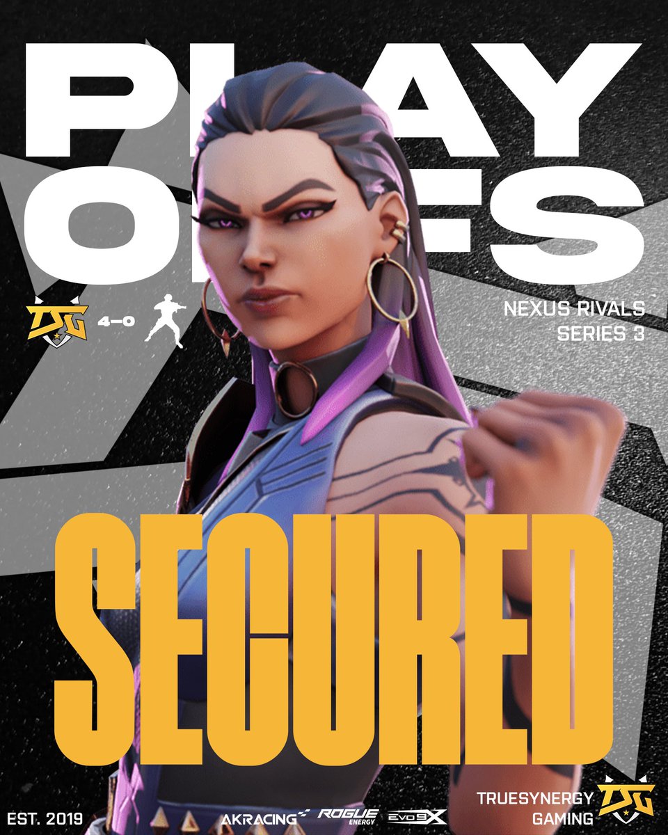 We go 4-0 on the day, making us 12-0 total! This is enough to secure a playoff spot in <a href="/Nexus_ValGG/">Nexus Valorant</a> Series 3!

GG’s 
vs. #WonderAcademy FFW
vs. <a href="/drmesportsteam/">DRM Esports</a> 13-6
vs. #MangoSlices FFW
vs. #Lucky7 13-10 

SEE YOU TOMORROW!

#TSGONTOP