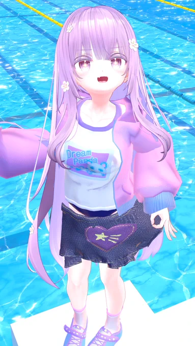 #おうつちのVRC日記 プール楽しみすぎて水着着てきちゃった! 