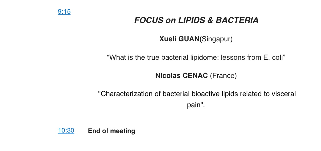 Xueli Guan (@xlguan) on Twitter photo Curious to know how we probe the world of microbial lipids? Join us on the <a href="/EpiLipidNET/">EpiLipidNET</a> online meeting on 2nd July 9am CET.
Contact <a href="/JustineBertra10/">JustineBertrand-Michel</a> for more info. Curious to know how we probe the world of microbial lipids? Join us on the <a href="/EpiLipidNET/">EpiLipidNET</a> online meeting on 2nd July 9am CET.
Contact <a href="/JustineBertra10/">JustineBertrand-Michel</a> for more info.