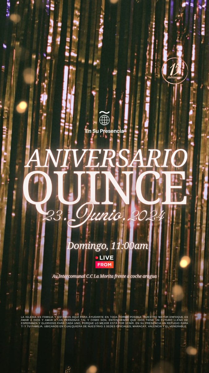 argenisvelascom's tweet photo. Son 15 años En Su Presencia. Gracias Dios por tu fidelidad. https://t.co/ytQWXimNJH