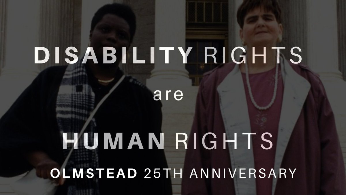 Able_SC's tweet photo. Today marks 25 years since the landmark Olmstead Decision. This ruling found that unjustified segregation of people with disabilities is discrimination, violating the Americans with Disabilities Act (ADA). https://t.co/z3F4LNj2gs