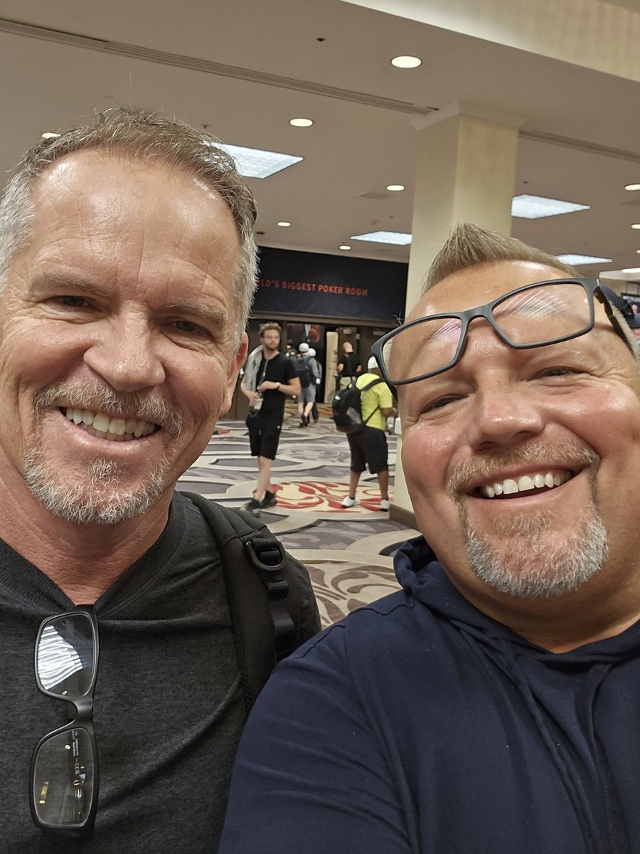 dkarny's tweet photo. @BobMatherPoker glad I stopped to get this great selfie of 2 handsome dudes. 🤣🤣Was a pleasure meeting you..good luck to you and Lexi rest of series!! AS ALWAYS #MOREBOB!!! https://t.co/wTSaHZc5bx