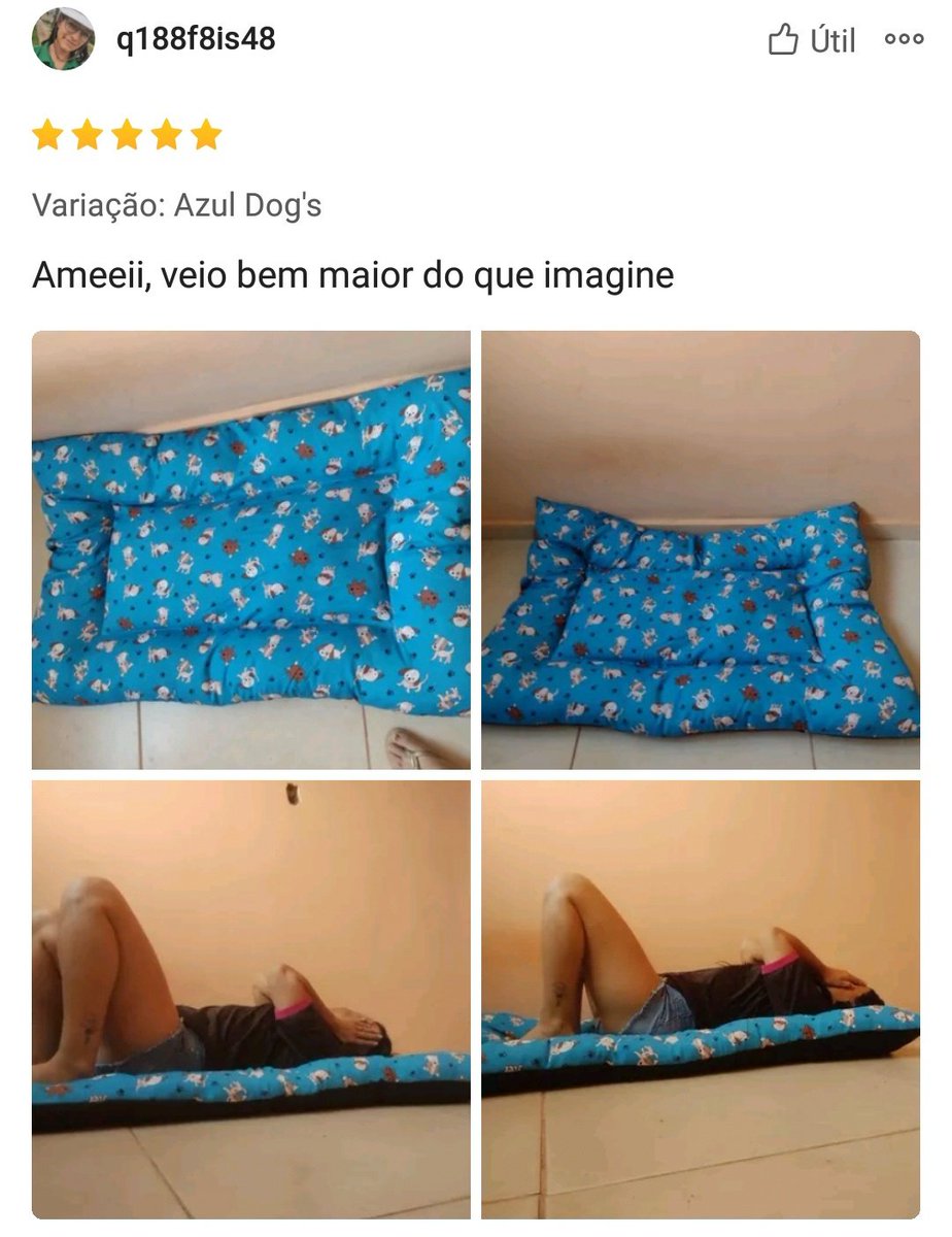 pi_n's tweet photo. vendo as avaliações do produto antes de comprar e depois dessa 
vou comprar
se minha cachorra não gostar eu que vou dormir nela 🥰 https://t.co/3Ty6xKQFXZ