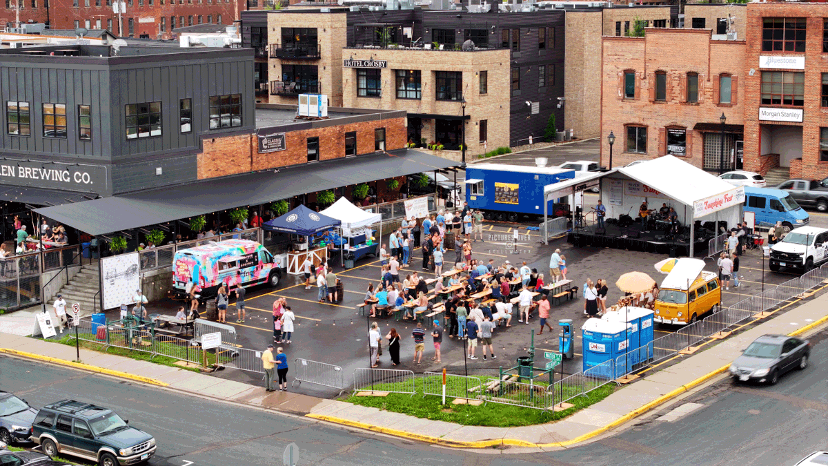 postillwater's tweet photo. Some more #drone aerial views of a busy downtown @iLoveStillwater on a rainy day as St Croix river continues to rise @DiscStillwater @exploreminn @StillwaterCOC @MaryEDivine @storageio @PDPappys @SirenBrewing https://t.co/5C43fGezAJ