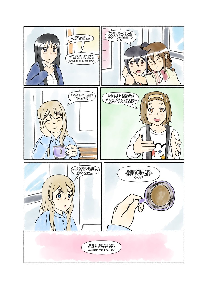 M80peace's tweet photo. Our Home  -intro (35p) of my #keion #けいおん #k_on fancomic

The seniors of the HTT are finishing college soon, and, amidst the ever changing world, they can be sure of two immovable truths: they're a band, and they love each other.

Intro P 8/9
AO3 link: https://t.co/SSJrqueaVD https://t.co/4pPZKBIbiS