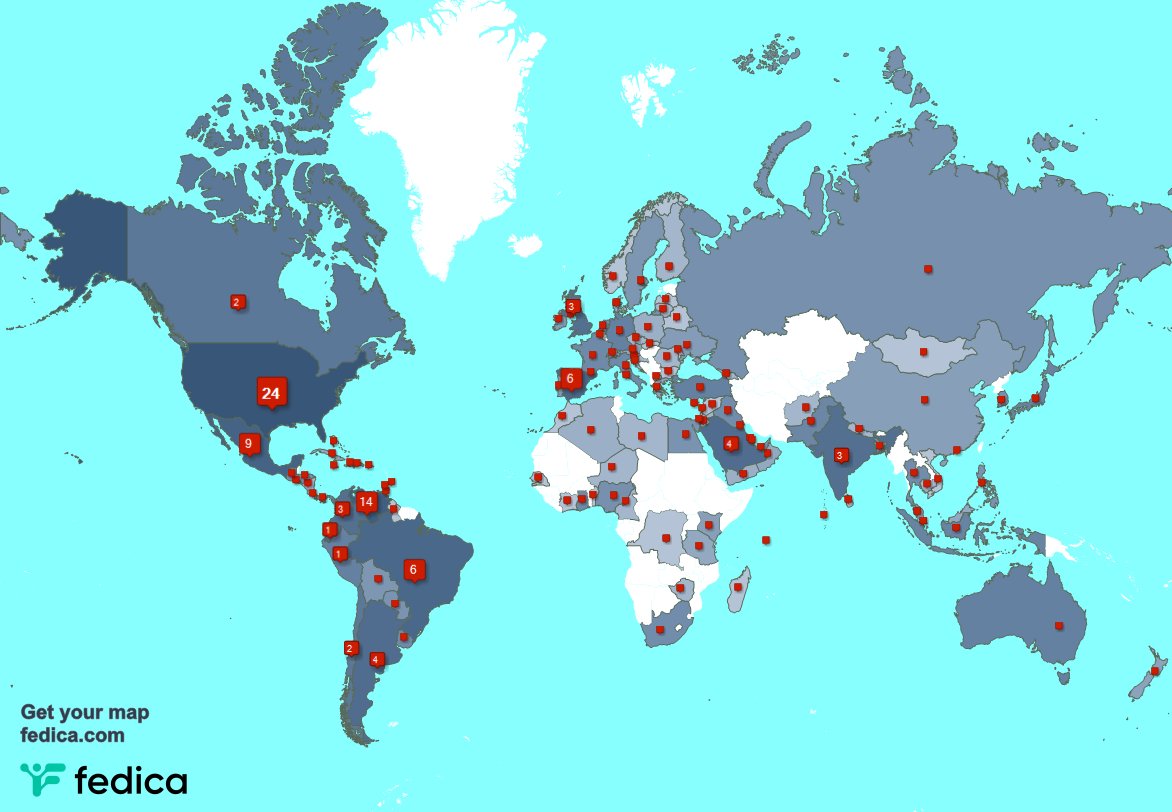 Tengo 7 nuevos seguidores, desde Francia, y más durante la última semana fedica.com/!Carlosmiquilen
