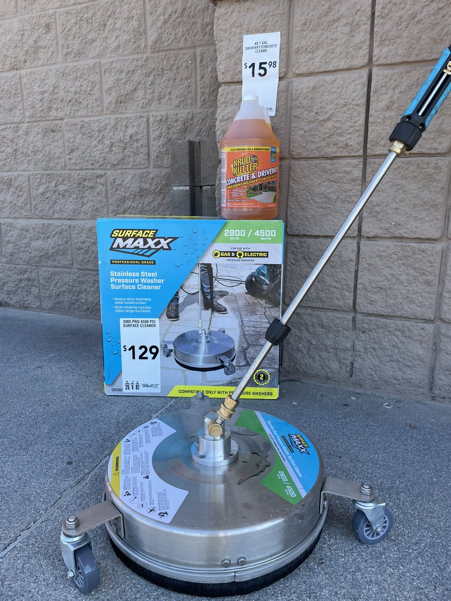 AmberMASM2217's tweet photo. Make pressure washing your patio or driveway fast,easy, and fun with the Surface Maxx pressure washer surface cleaner!! Come by Rocky Mount Lowe’s and check it out! We will be out front all weekend for you to try it yourself! #r1demos @BrianLowes2217 @som2to @BenitoKomadina https://t.co/7DtKKLa7eh