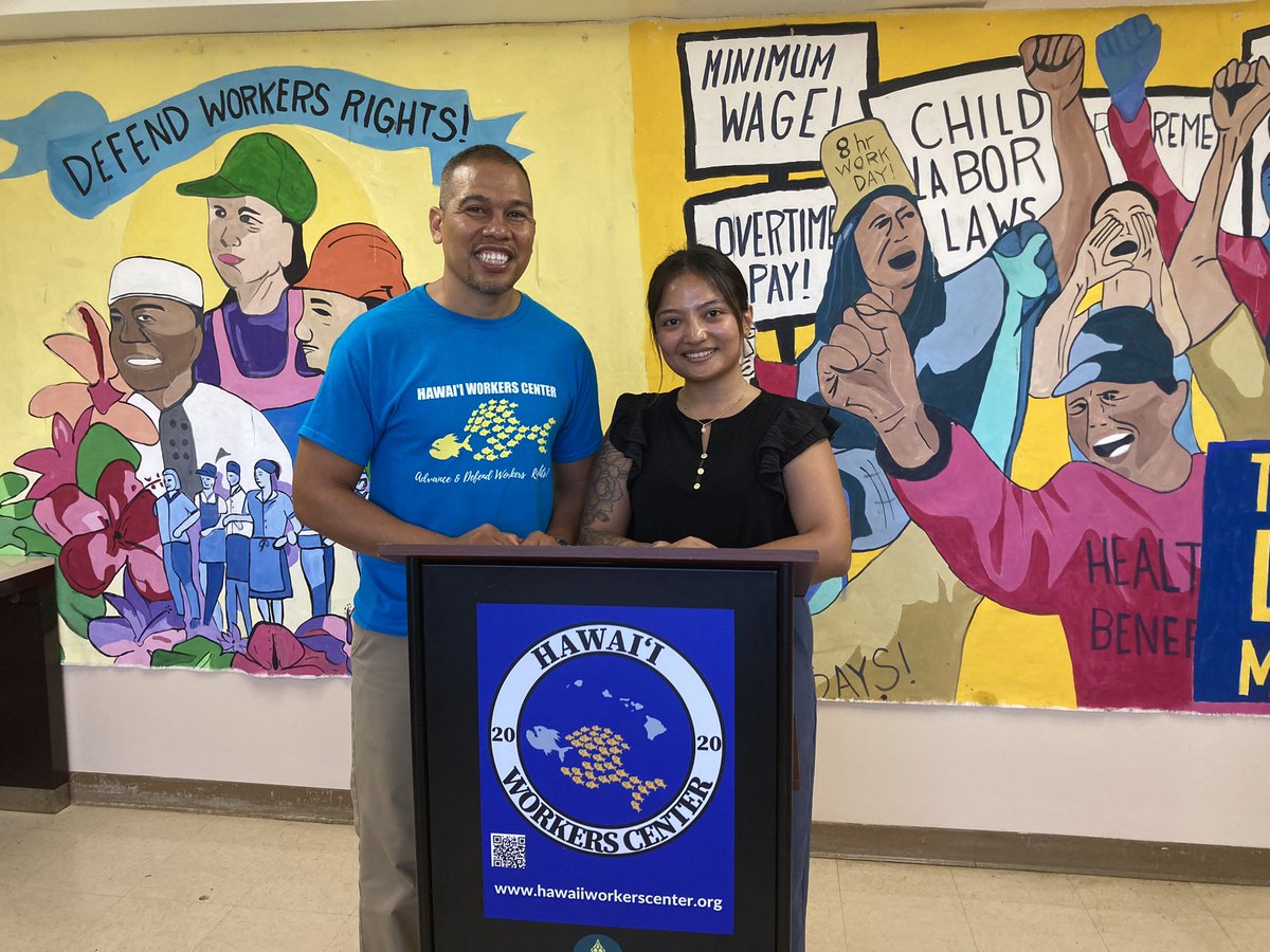 Pictures from the press conference announcing the over $300,000 in back wages and damages that the 23 workers from Max’s of Manila Restaurant in Hawai’i will receive because of our organizing work. Thank you to the <a href="/USDOL/">U.S. Department of Labor</a> ✊🏽 #solidarity #wagetheft

dol.gov/newsroom/relea…