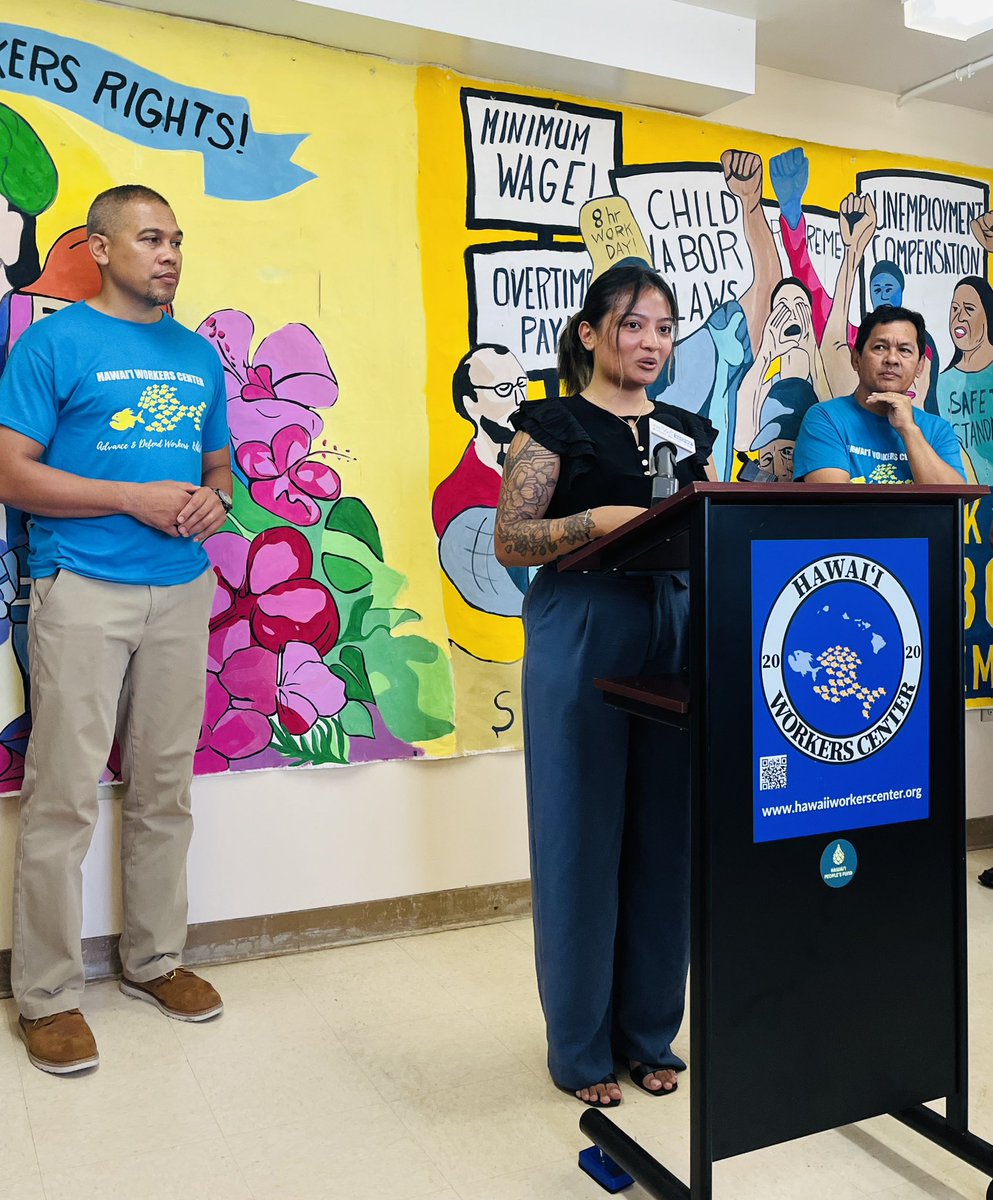 hiworkerscenter's tweet photo. Pictures from the press conference announcing the over $300,000 in back wages and damages that the 23 workers from Max’s of Manila Restaurant in Hawai’i will receive because of our organizing work. Thank you to the @USDOL ✊🏽 #solidarity #wagetheft

https://t.co/PEARVs0AIp https://t.co/6d9B2lvz0Z