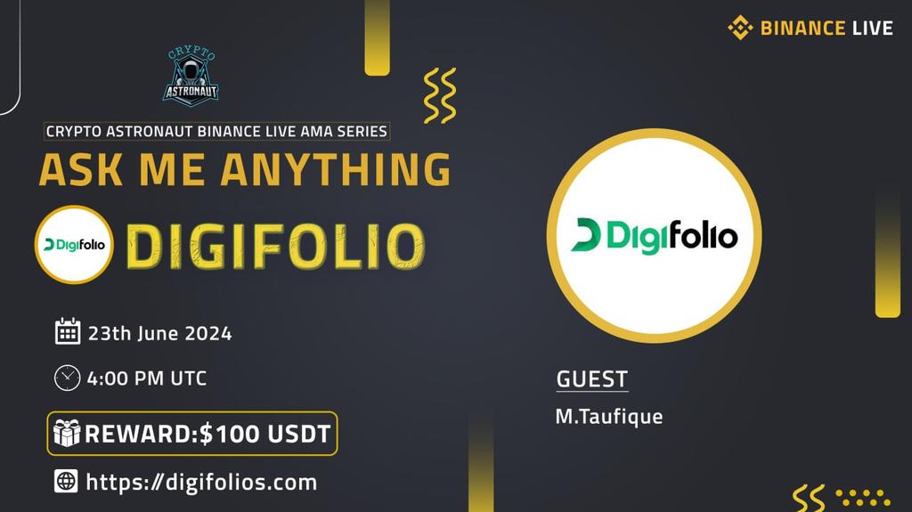 CryptoAs_TW's tweet photo. We're thrilled to announce our next #AMA with"DigiFolio"on 23th June 2024 at, 4:00 PM UTC 

🔶 𝗕𝗜𝗡𝗔𝗡𝗖𝗘 𝗟𝗜𝗩𝗘 🔶

🏠Venue: https://t.co/44RXJ0UDCh

🎁 Reward Pool: $100 USDT

🔰Rules
Follow @CryptoAs_TW &amp; @DigifoliosX

💠 Comment &amp; Like,Retweet &amp; Follow https://t.co/sBQykQeP6W