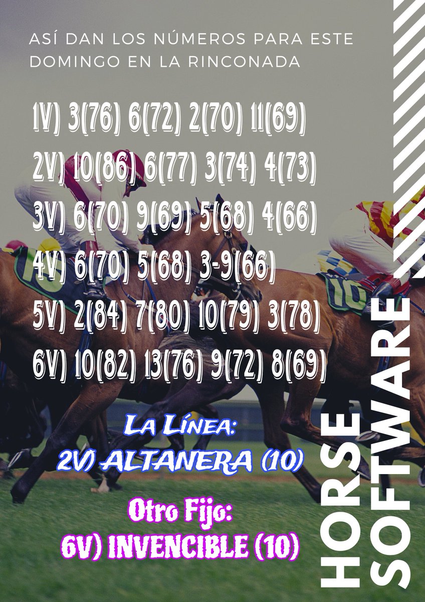 Conlagaita's tweet photo. 🏇 HORSE SOFTWARE 🏇

Llegaron los números 🔢 

@marrpacheco https://t.co/anwX4RRwaY