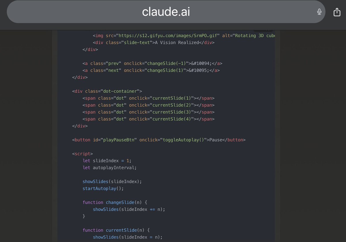 stonekaiju's tweet image. Used Claude 3.5 Sonnet & GPT-4o to code a webpage from scratch with css and JavaScript slideshow with controls. Been trying for months. Yesterday was the first time I’ve been successful. 🎉
Text overlay, using gifs. Tweaking optimization of gifs. GitHub hosting.
#aicoder