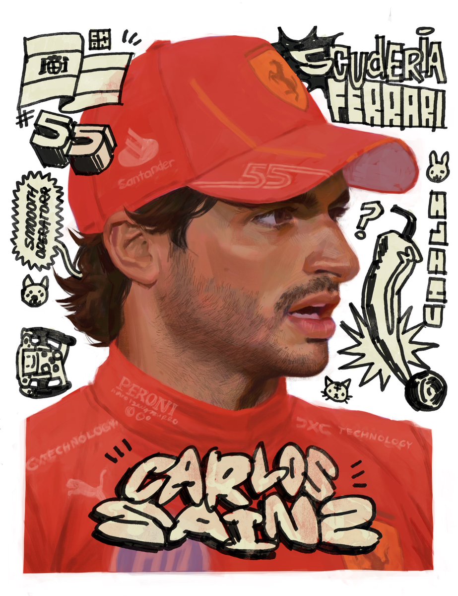 ChanFleshpng's tweet image. CARLOS FOR SPAIN!! 🌶️🏎️ #carlossainz #f1 #digitalart