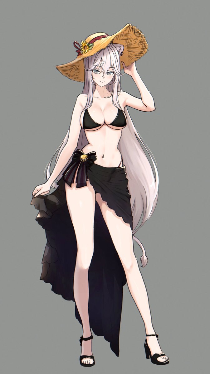 獅白ぼたん「今日練習 138 獅白ぼたん 水着 (ノ◕ヮ◕)ノ*:・