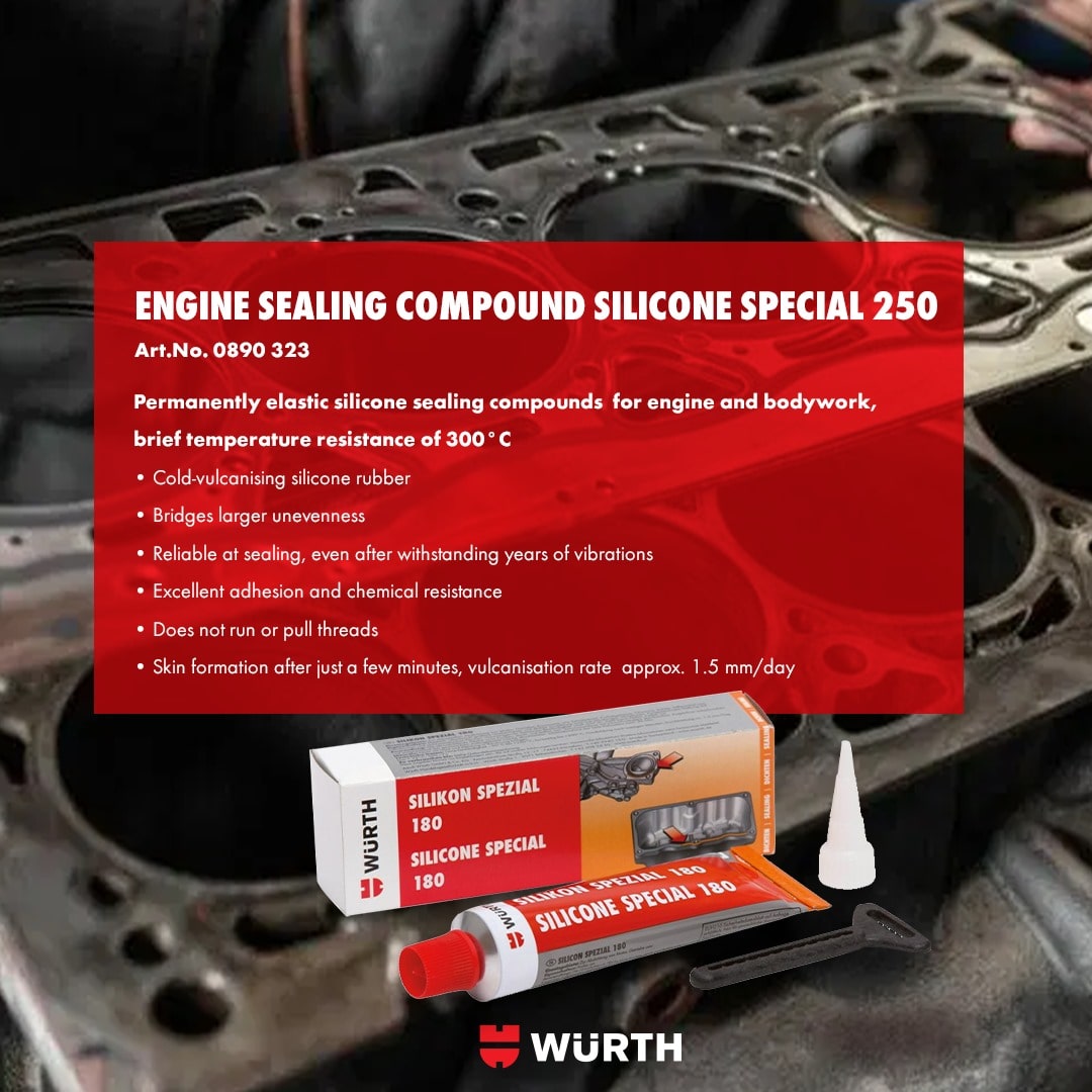 WurthKSA's tweet photo. Experience superior performance with ENGINE SEALING COMPOUND SILICONE SPECIAL 250!
 This innovative product offers a powerful solution for sealing gaps with unmatched efficiency and reliability. 
 #carcar #Innovation #SuperiorPerformance #EffectiveSealing https://t.co/wFZIJUlv5d