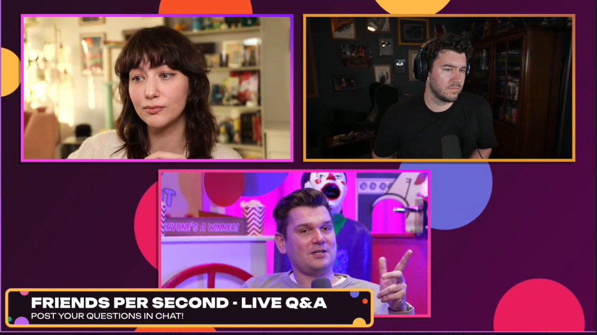 BackPocketVids's tweet photo. We've got a live Friends Per Second Q&A podcast happening with @lucyjamesgames, @JakeBaldino and @SkillUpYT!
#GameOnCancerDay https://t.co/2hZGL1iiv3