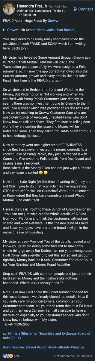 abhagsain's tweet image. This is concerning. 🫣
I have monthly SIP on autopilot using Groww for years and I have never checked if whatever folio I'm allotted is actually there or not
I'm going to maintain a sheet from now on. @_groww make it easier for people to trust u with their hard earned money 🥲