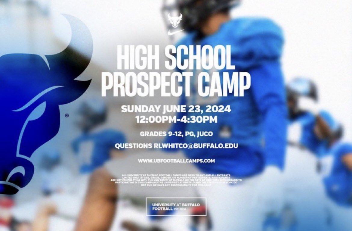 Glenn Valentine 🇳🇬 (@gval3ntine) on Twitter photo I’m excited to announce i’ll be attending the <a href="/UBFootball/">UB Football</a> camp tomorrow‼️Can’t wait to compete & learn!
<a href="/Pete_Lembo/">Pete Lembo</a> <a href="/Coach_Pnode/">Dave Patenaude</a> <a href="/ronwhitcomb/">Ron Whitcomb</a> <a href="/Biggame_24/">Coach Caleb Haynes</a> <a href="/CoachMorris_/">Adam Morris</a> <a href="/JACFootball/">John Abbott Football</a> @ScottNoivo30 <a href="/ECWagnac/">Emmanuel Cazeau-Wagnac</a> <a href="/CoachPickOC/">Coach Ray Pickering</a> I’m excited to announce i’ll be attending the <a href="/UBFootball/">UB Football</a> camp tomorrow‼️Can’t wait to compete & learn!
<a href="/Pete_Lembo/">Pete Lembo</a> <a href="/Coach_Pnode/">Dave Patenaude</a> <a href="/ronwhitcomb/">Ron Whitcomb</a> <a href="/Biggame_24/">Coach Caleb Haynes</a> <a href="/CoachMorris_/">Adam Morris</a> <a href="/JACFootball/">John Abbott Football</a> @ScottNoivo30 <a href="/ECWagnac/">Emmanuel Cazeau-Wagnac</a> <a href="/CoachPickOC/">Coach Ray Pickering</a>