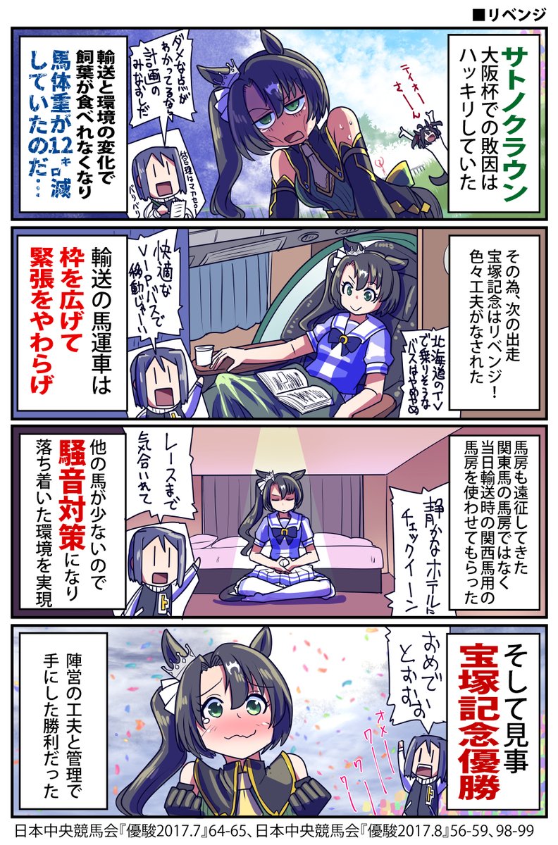 今日は宝塚記念じゃー!サトノクラウン再掲じゃー!

#ウマ娘 
