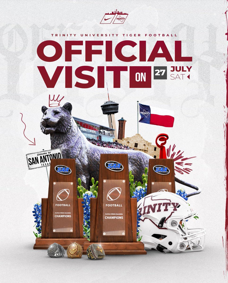 I’m excited to announce my official visit to Trinity!