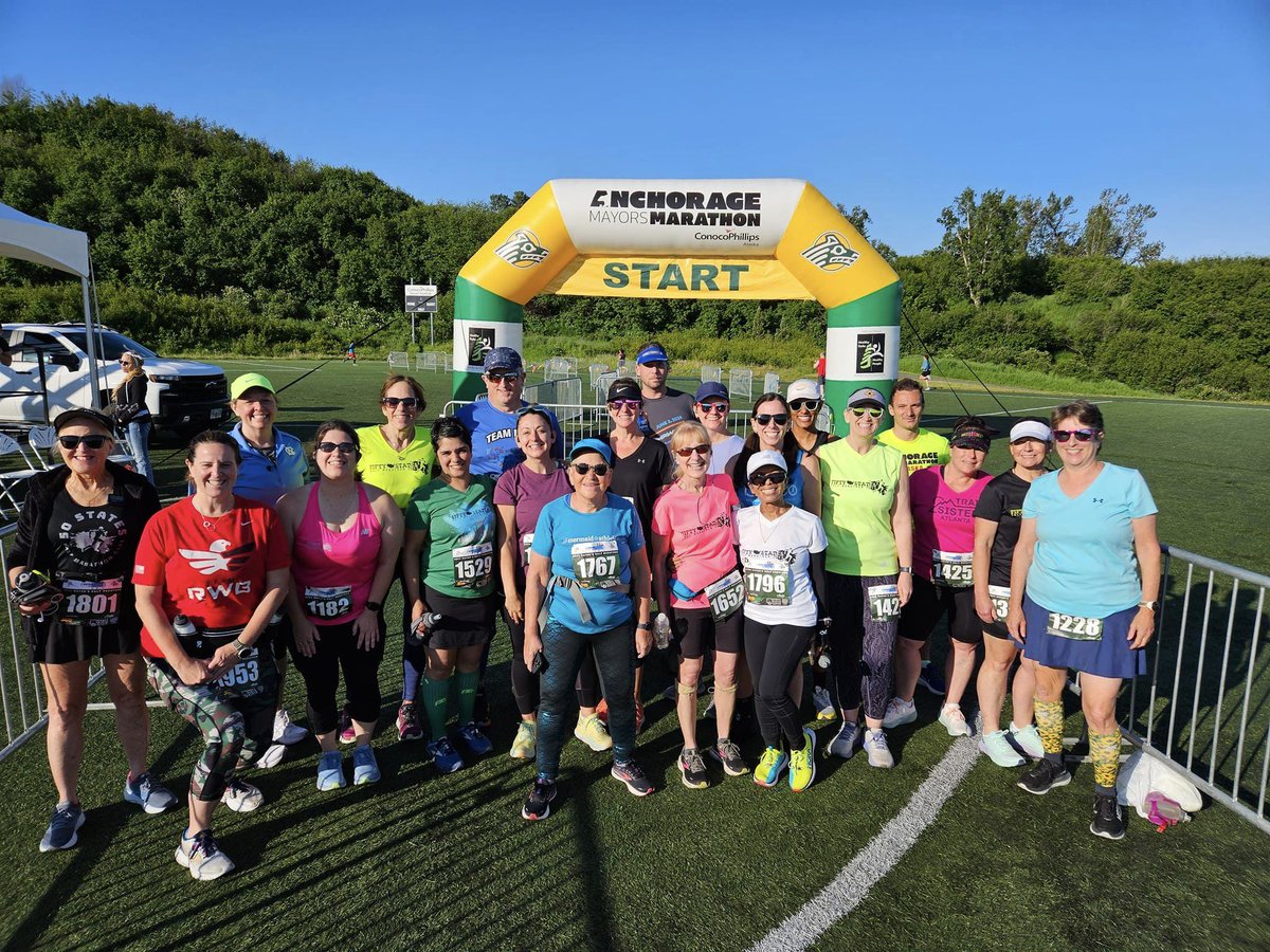 FiftyStatesHALF's tweet photo. Mostly 50 Stated Half Marathon Club members at Anchorage Marathon & Half! Congratz to Mario & Faye Simmons for finishing their 50th State in Anchorage today! #halfmarathon #anchoragemayorshalfmarathon #Anchorage #Alaska #runalaska #50stateshalfmarathonclub https://t.co/yTzqLKzdHy