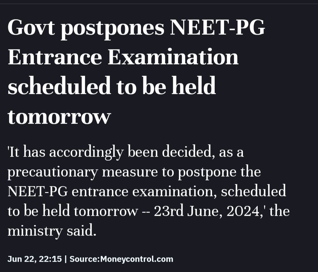 VivekTank01's tweet photo. मेरा देश बदल रहा है,
परिक्षामुक्त हो रहा है।

NEET और NET की परिक्षा में हुई धांधली के बाद अब NEET UG की परिक्षा रद्द की ही #EXAMFREENATION 

#NTA #NEET_परीक्षा #NEETScam2024 https://t.co/gDKjksIkBp
