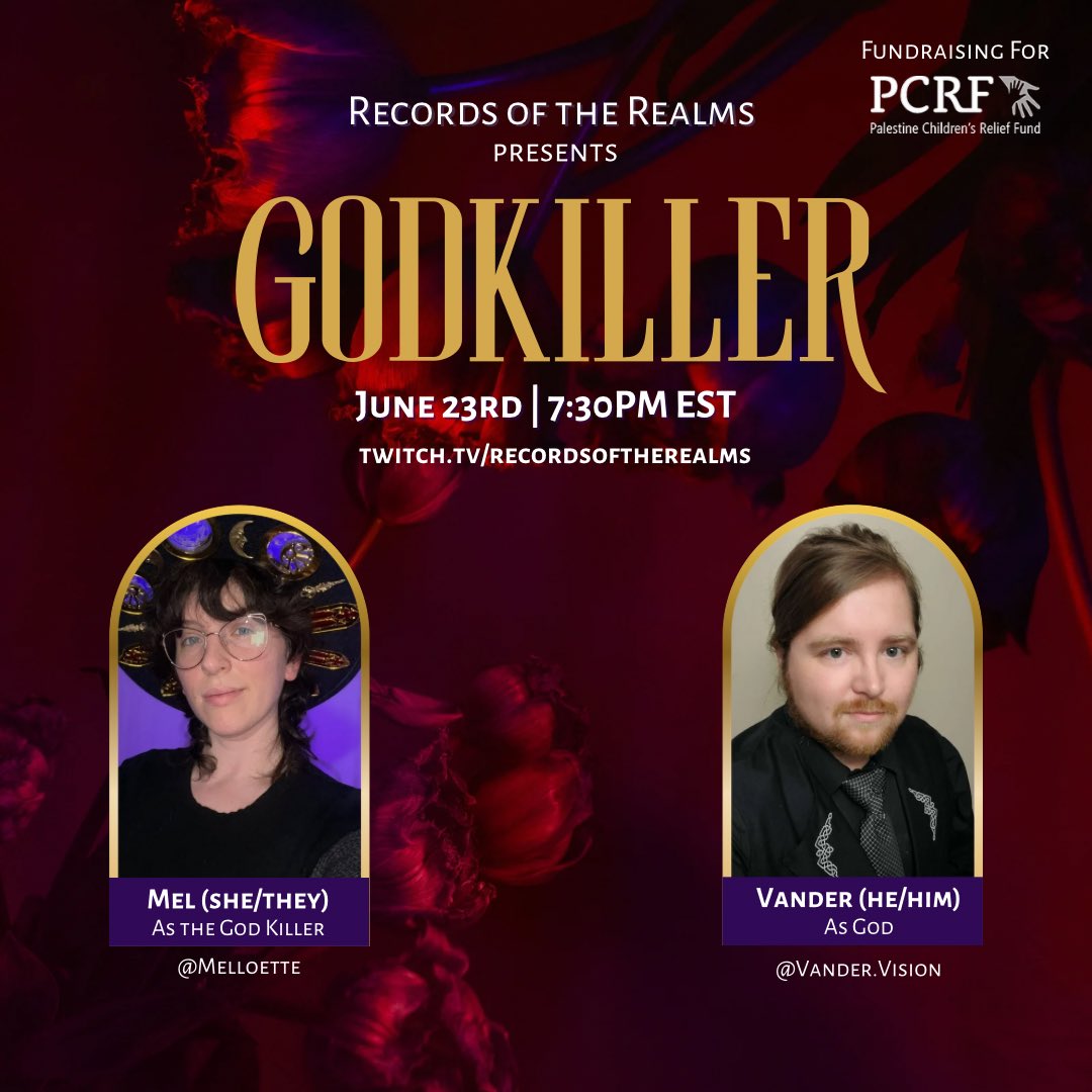 RecordsofRealms's tweet image. We’ve got two more one shots before our Pride Month Fundraiser comes to a close with a new installment of our main campaign! Join us Sunday June 23rd at 7:30pm EST for some Godkiller and Thursday June 27th at 7pm EST for more Glitterhearts!