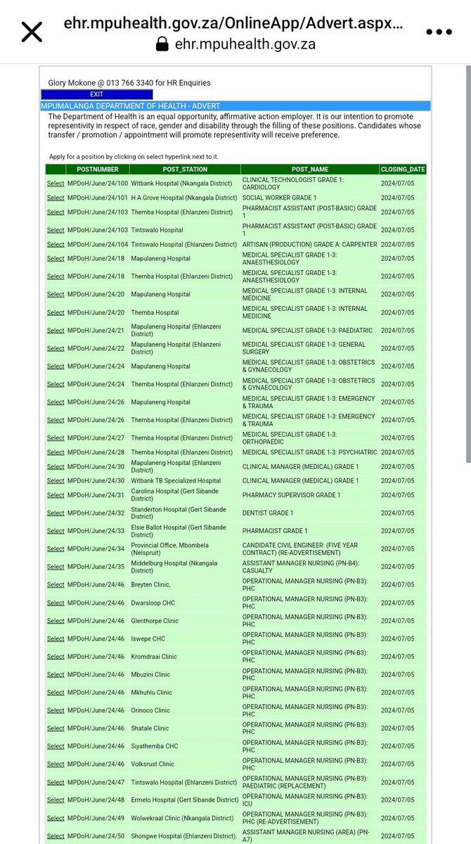 MpuHealth1's tweet photo. The Mpumalanga Department of Health is hiring.

APPLICATIONS ARE STRICTLY ONLINE!

https://t.co/21o9IiGOFk

Closing Date: 05 /07/2024.

#LetsGrowMpumalangaTogether #LeaveNoOneBehind 
#JobSeekersSA https://t.co/iiv9Q0Vzmo