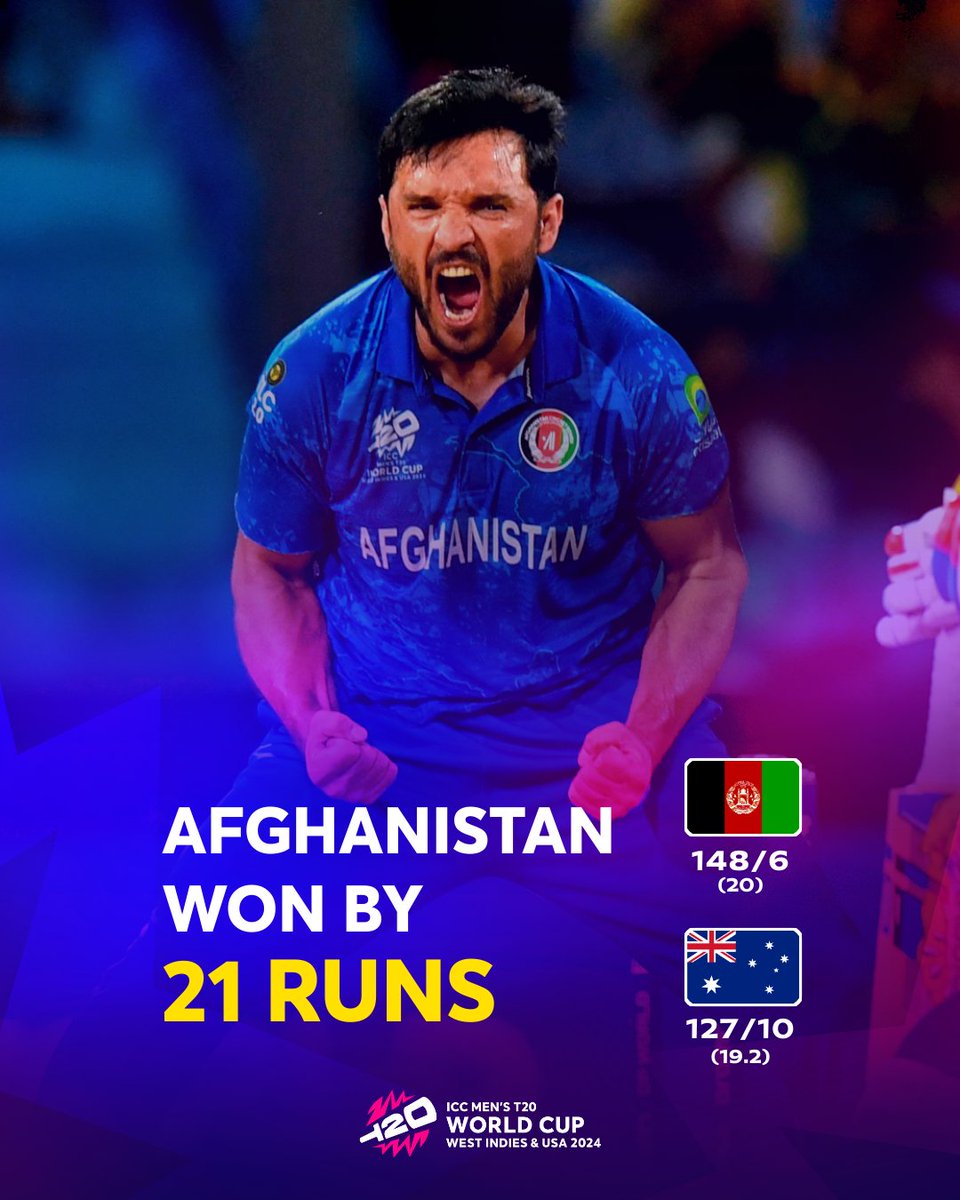 AFGHANISTAN 🔥🔥 !! 

It's History at KINGSTOWN  👑 

#T20WorldCup #AFGvAUS