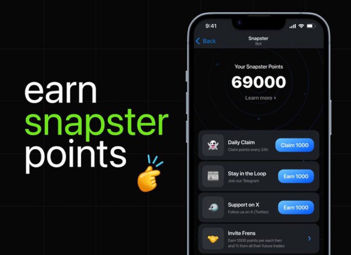 Cryptodesk_2's tweet photo. 🗓 #Snapster is a Mini MEME Coin Trading Telegram App on TON ecosystem.
💪Backed By VCs like #BR_Capital,
🪙 Earn Snapster Points & Get Rewarded
🪂 Early supporters will be generously rewarded
✔️Go to https://t.co/Eyi3xR5kyo
#hamster #pixeltap #blum #t2p #crypto #ton https://t.co/Hlwe1B7NPP