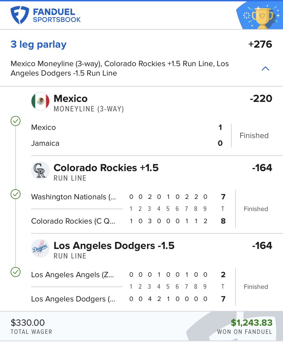 MoonLocks7's tweet photo. Cash the parlay 🔥💰
#SGP #Fanduel #MoonLocks #CopaAmèrica https://t.co/XmaQTSHH5i